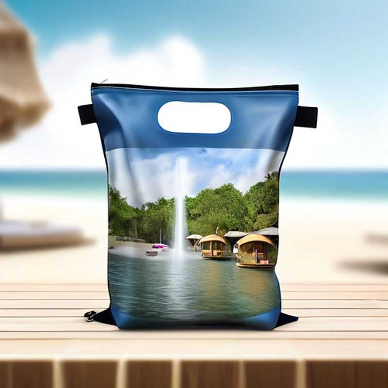 A close-up of a portable shower bag, showcasing its sleek design and hanging functionality, perfect for refreshing yourself while camping or glamping.