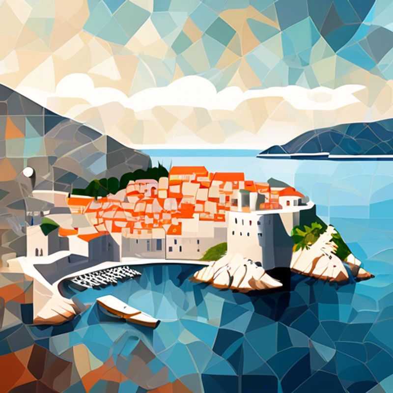 The Cultural Explorer, a trio of couples, gazing in awe at the ancient city walls of Dubrovnik, Croatia, during their winter exploration. The historic architecture stands resilient against a backdrop of crisp, snowy skies, painting a picture of timeless beauty and captivating intrigue.