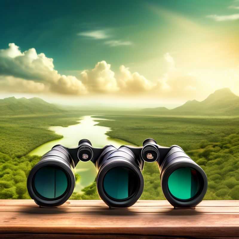 A pair of high-quality binoculars, ready for adventure, whether you're gazing at breathtaking landscapes or spotting wildlife on a safari.