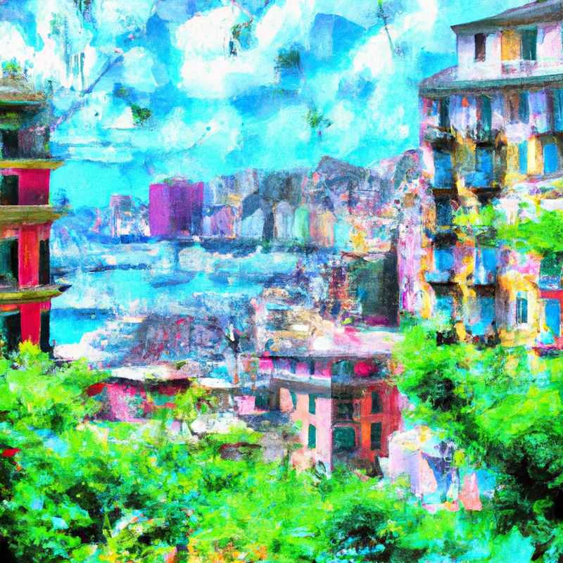 A family with cheerful children strolls through the vibrant streets of Genoa, Italy, during their 2-week spring adventure, immersing themselves in the city's rich history and captivating charm.