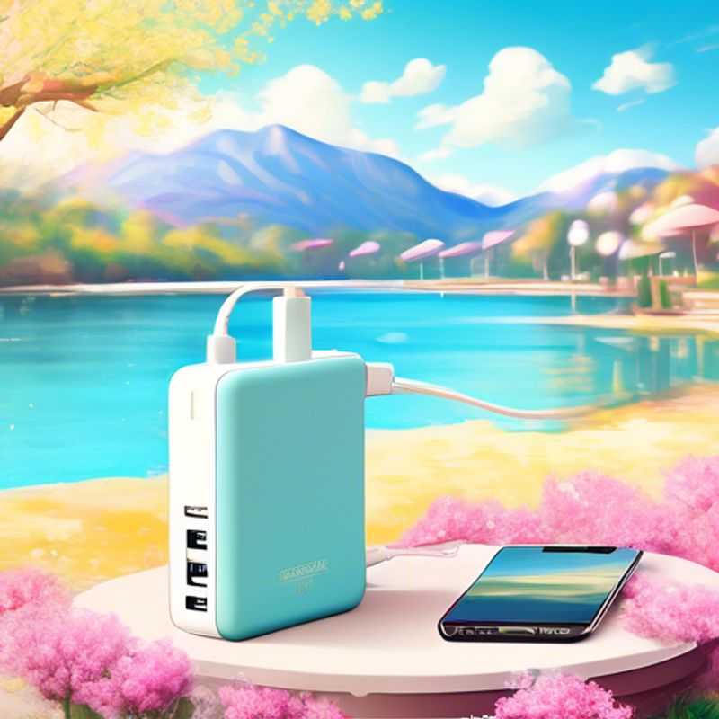 A close-up shot of a sleek, modern portable charger for gadgets, ideal for keeping your devices powered on the go.