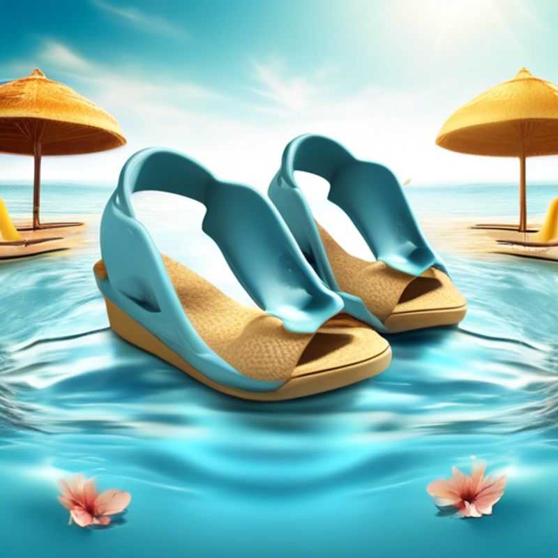 Close-up of water shoes or sandals, highlighting the key features and design elements that make them ideal for water-based activities.