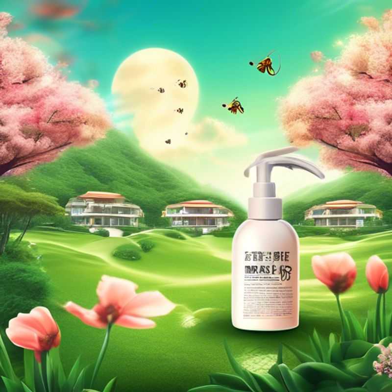 A close-up shot of a bottle of insect repellent, showcasing the various components that make up a powerful defense against pesky bugs.