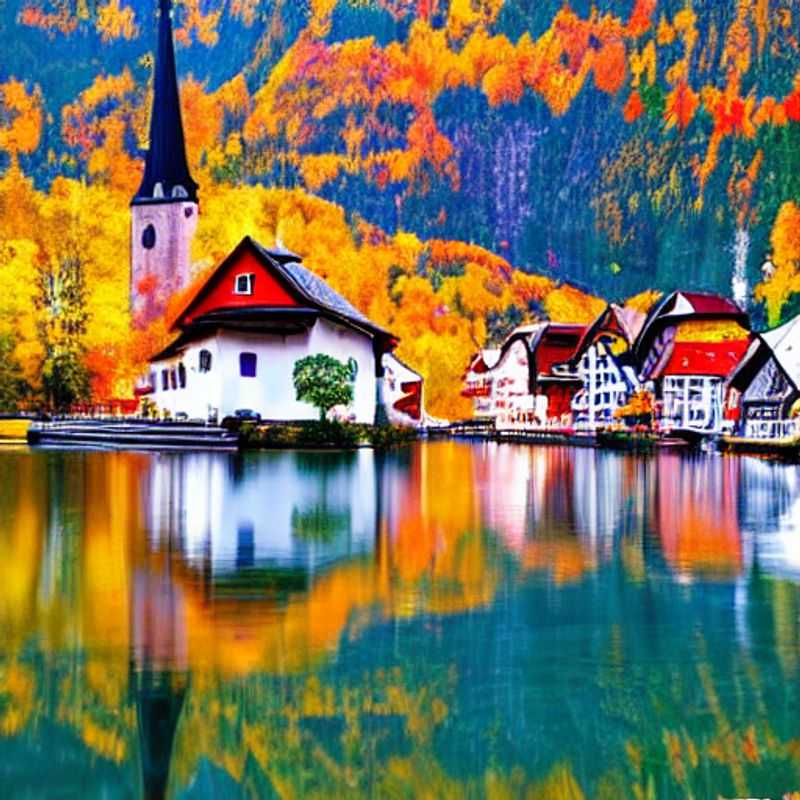 Hallstatt au printemps : charme enchanteur des maisons colorées au bord du lac.