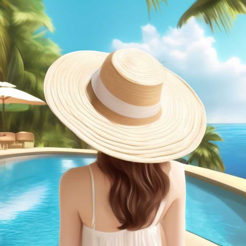 A close-up shot of a luxurious, wide-brimmed sunhat, showcasing its intricate details and elegant craftsmanship. It's the perfect accessory for stylish sun protection.