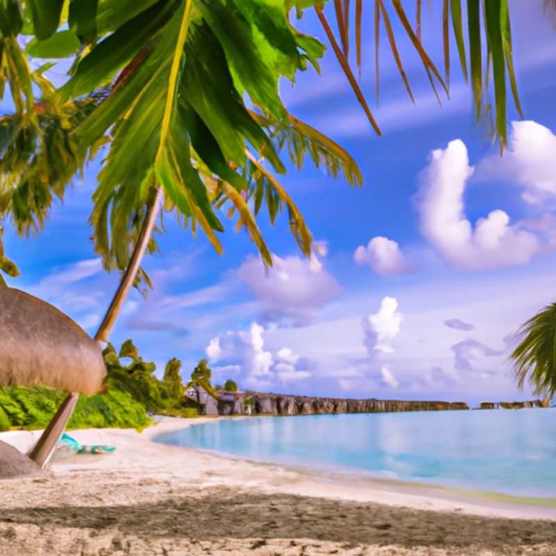 Una pareja de viajeros del bienestar disfruta de la tranquilidad y el lujo de las aguas cristalinas y las playas de arena blanca de las Maldivas durante su escapada de 4 días en invierno.