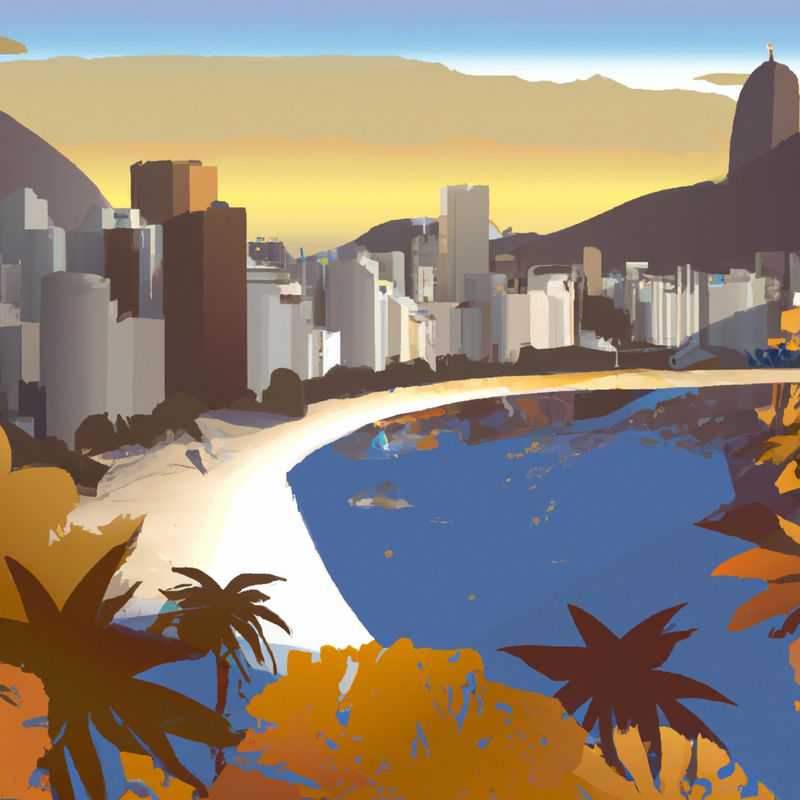 A lone traveler stands on the iconic Copacabana Beach in Rio de Janeiro, Brazil, during the vibrant autumn season, embracing the breathtaking views of the Sugarloaf Mountain and the Christ the Redeemer statue, embarking on a 5-day solo adventure filled with cultural immersion and scenic discoveries.