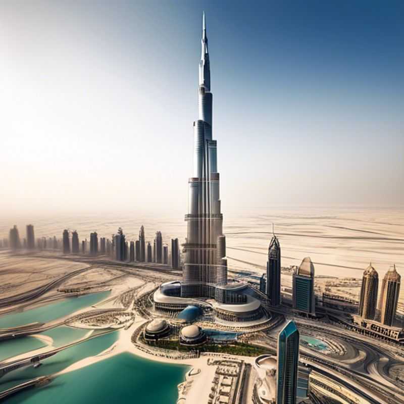 A wellness traveler basking in the golden sunlight of Dubai, UAE, during their two-week spring escape. The cityscape, a dazzling blend of modern architecture and desert sands, promises a rejuvenating and luxurious experience.
