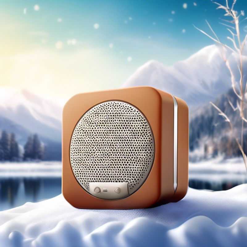 A sleek, modern portable Bluetooth speaker with a vibrant color and a sleek design, ready to blast your favorite tunes wherever you go.