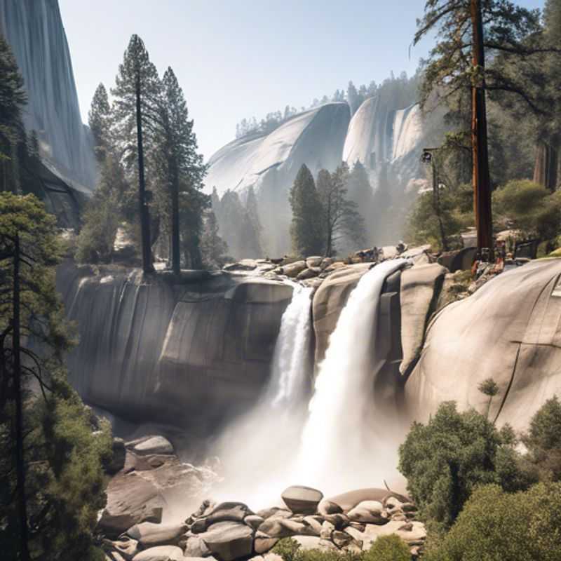 Trois couples, les Voyageurs à petit budget, profitant de la beauté majestueuse du parc national de Yosemite, en Californie, lors de leurs trois semaines d'aventure hivernale.