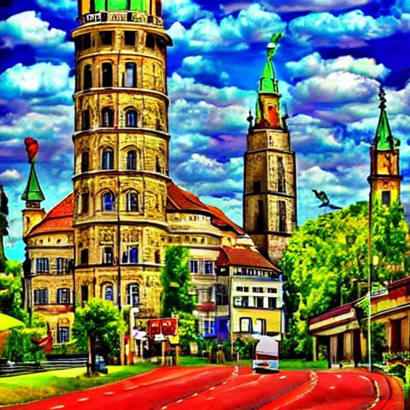 Stuttgart au printemps : des bâtiments historiques baignés de soleil printanier.