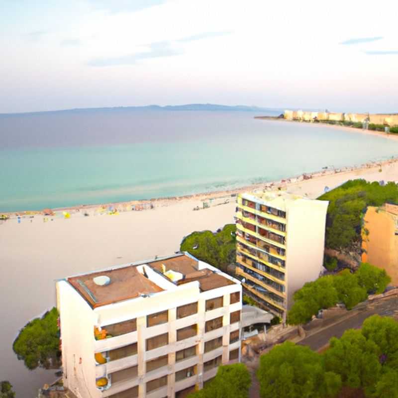 A blissful summer moment captured on the shores of Cala Millor, Balearic Islands, Spain, as a family revels in the pristine turquoise waters and golden sands, creating unforgettable memories during their 2-week escape.