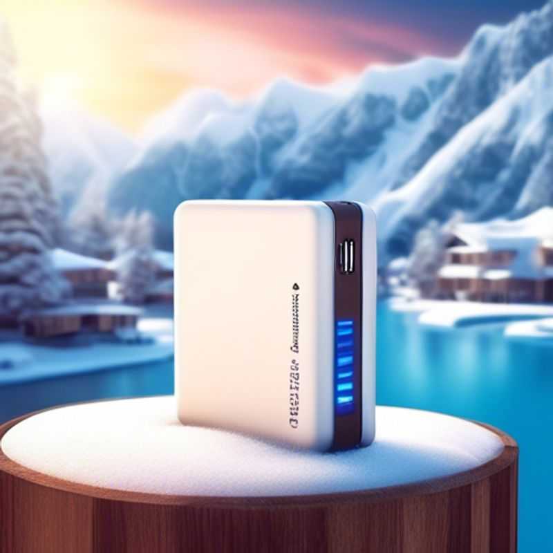 A close-up shot of a sleek and modern power bank, ready to provide a lifeline of charge for your mobile devices on the go.