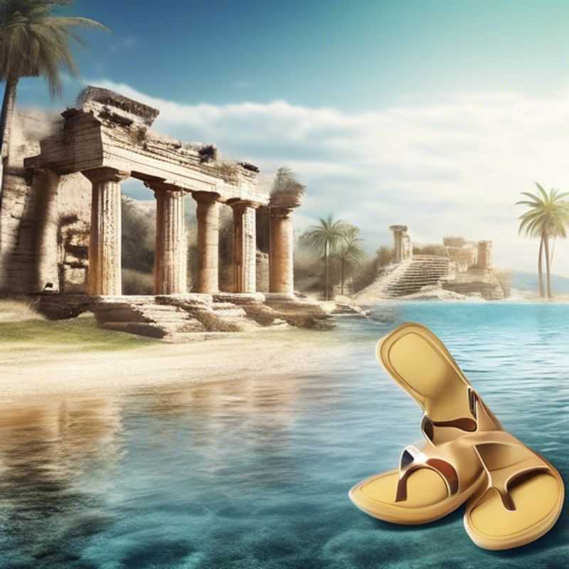 Close-up shot of a pair of comfortable, quick-drying water shoes with adjustable straps, ideal for aquatic adventures and exploring various terrains.