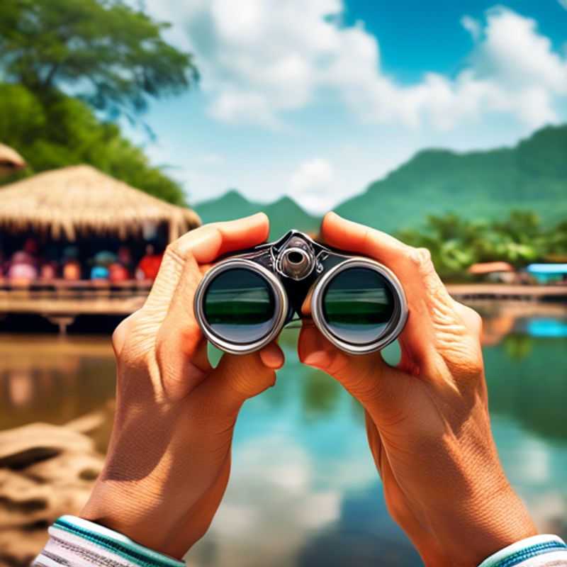 A pair of high-quality binoculars, ready for adventure, whether you're gazing at breathtaking landscapes or spotting wildlife on a safari.