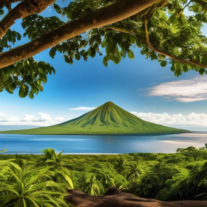 Deux randonneurs admirant les paysages luxuriants de l'île d'Ometepe, au Nicaragua, tout en réfléchissant aux coûts de leur visite.