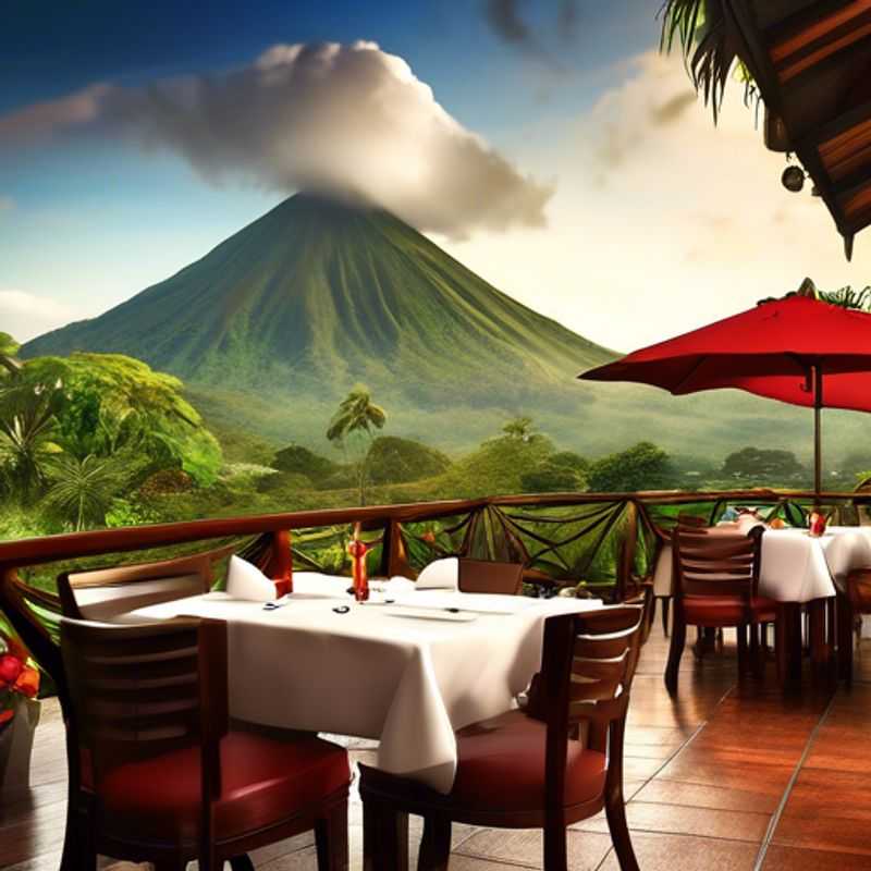 La Fortuna, Costa Rica: exuberante paisagem com vulcão Arenal ao fundo.