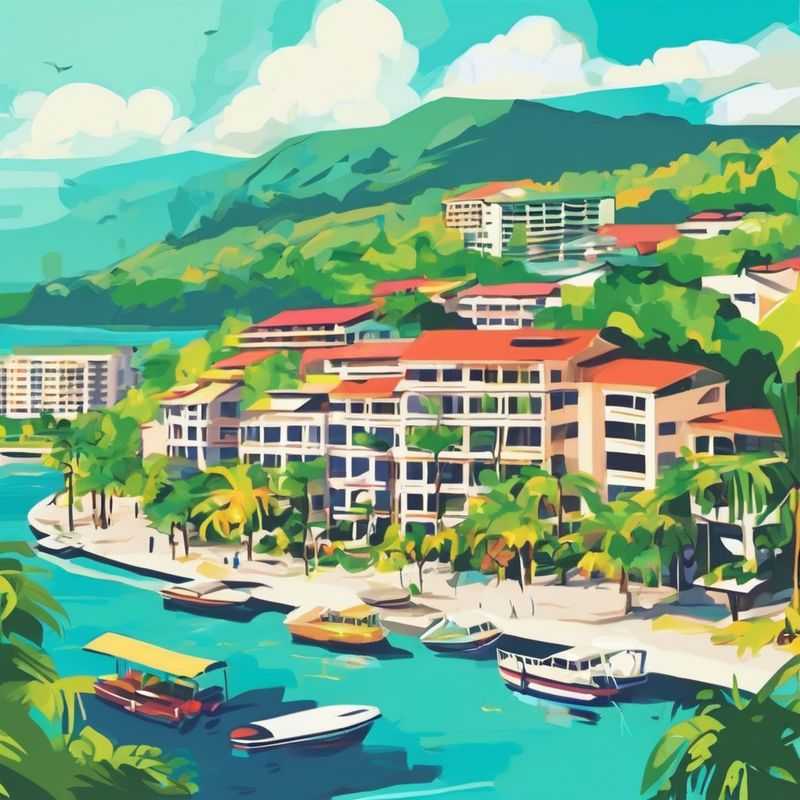 A vibrant street scene in the bustling heart of Cebu City, Philippines, showcasing a mix of modern architecture and local life, hinting at the diverse areas to explore.