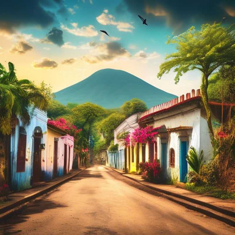 Charming colonial streets and colorful buildings of Suchitoto, El Salvador, hinting at the affordability and beauty this town offers travelers.