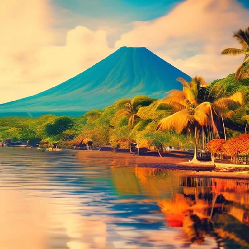 L'île d'Ometepe, Nicaragua : Vue pittoresque des volcans Concepción et Maderas.