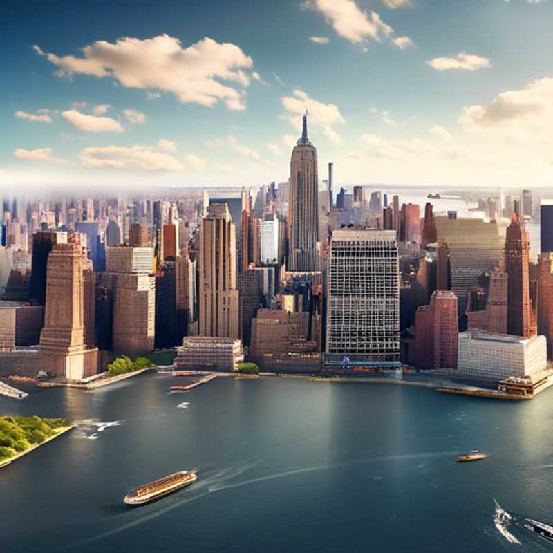 Vue imprenable sur la skyline de New York, illustrant le coût de vie potentiellement élevé de la ville.