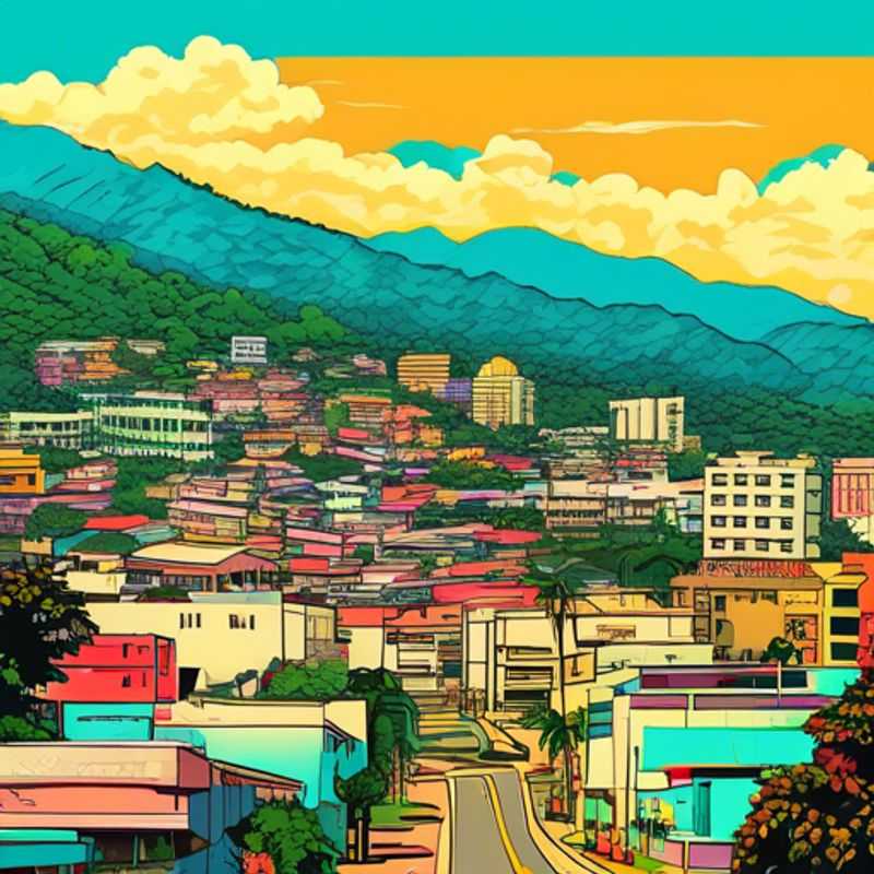 A street scene in San Pedro Sula, Honduras, showcasing the local architecture and atmosphere to help determine the cost of visiting.
