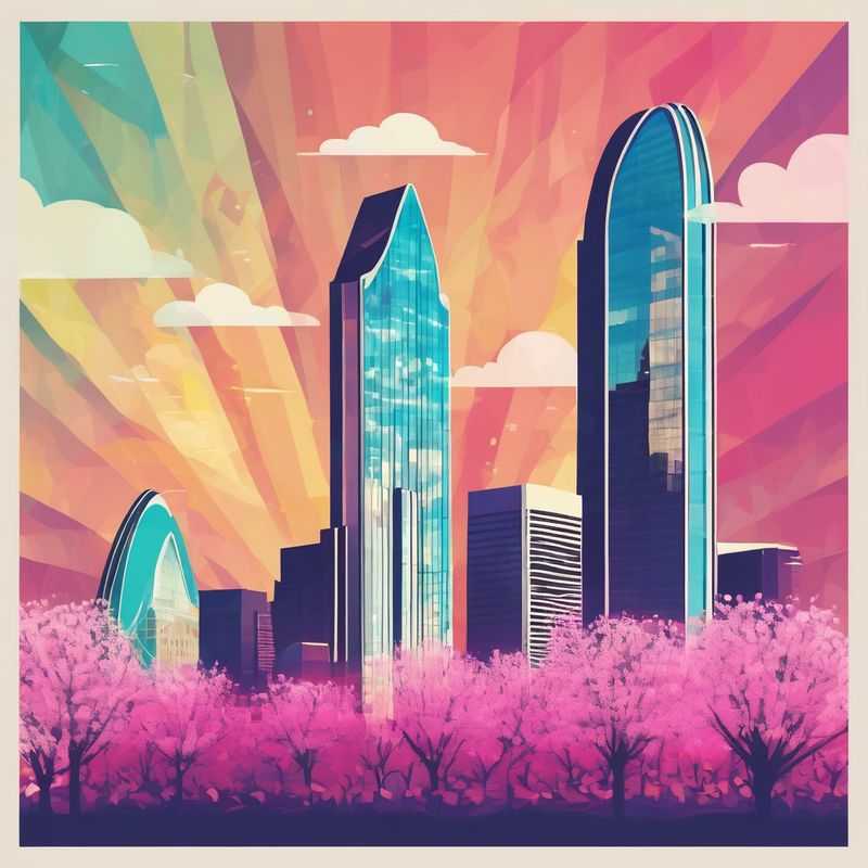 A vibrant aerial view of the Dallas skyline, showcasing the architectural diversity of areas perfect for travelers seeking the best places to stay in the city.