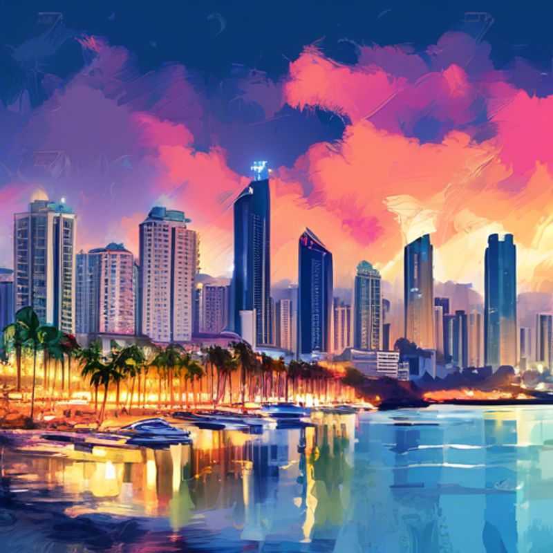 Panama City, Panama : Vue panoramique de la ville, pour illustrer le coût de la vie touristique.
