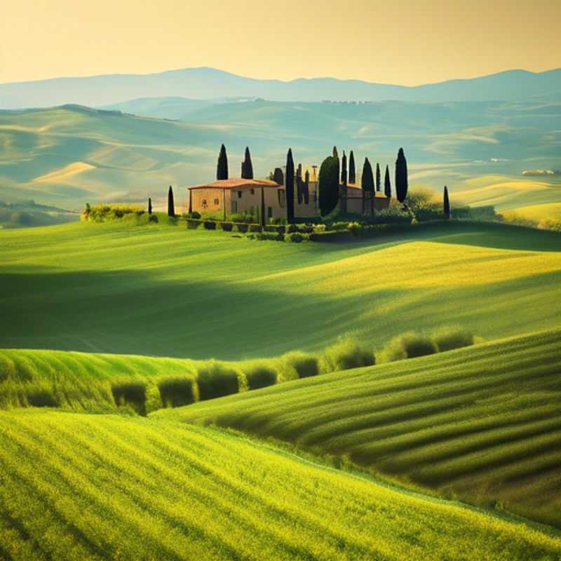 Here are a few options for alt text in Portuguese for an image of Tuscany, Italy in an article about whether Tuscany is expensive to visit: