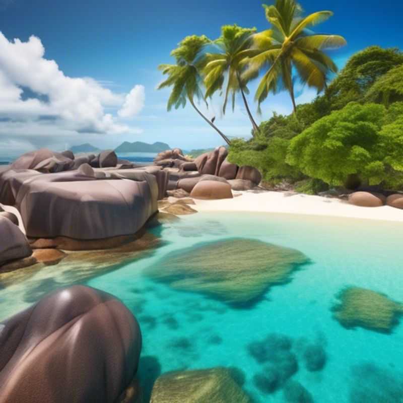 Here are a few options for alt text in Spanish for an image of Seychelles in an article about the cost of visiting: