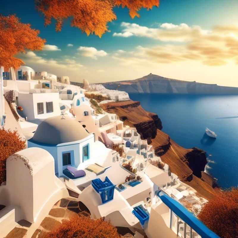 Santorin, Grèce: Vue époustouflante des maisons blanches et bleues typiques, illustrant le coût potentiel d'un séjour sur cette île idyllique.