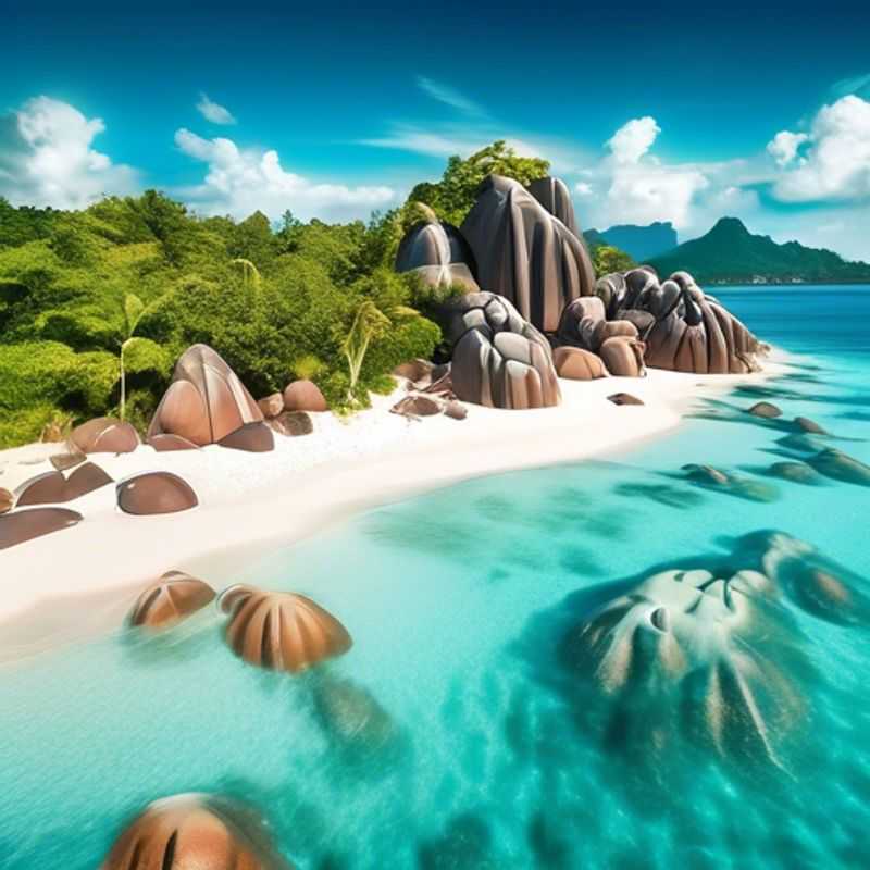 Here are a few options for alt text in Spanish for an image of Seychelles in an article about the cost of visiting: