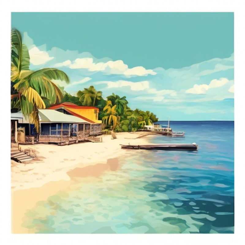 Here are a few options for alt text in Portuguese for an image of Roatán, Honduras in an article about the cost of visiting: