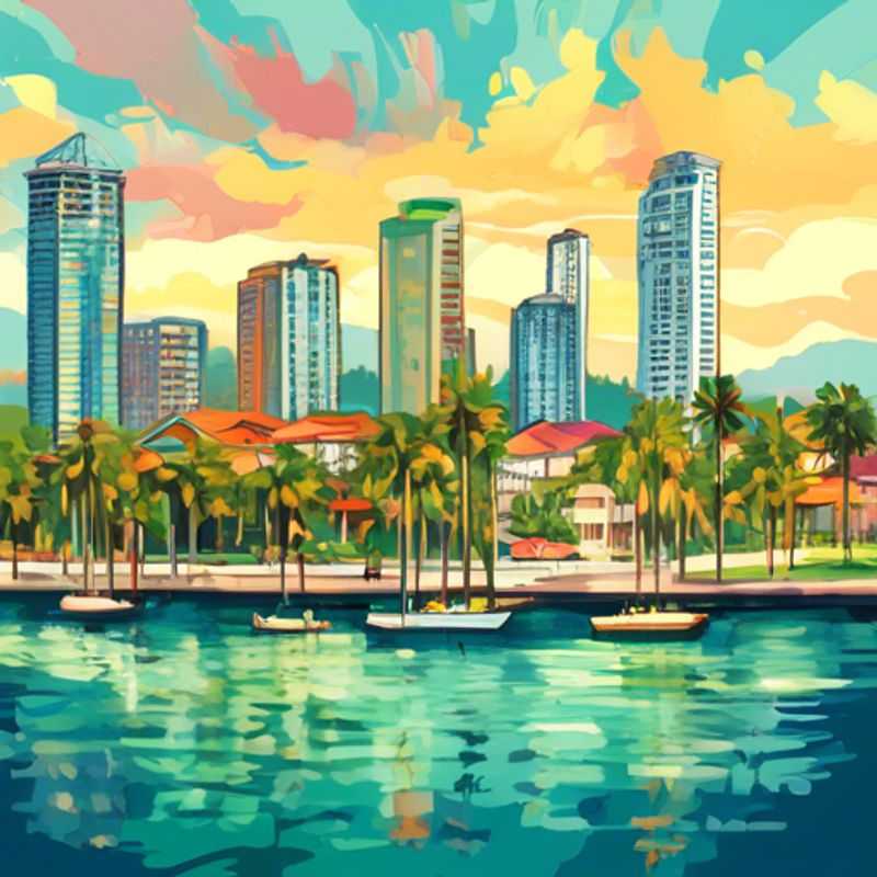 Panama City, Panama: Vue panoramique de la ville, illustrant son architecture moderne et tropicale.