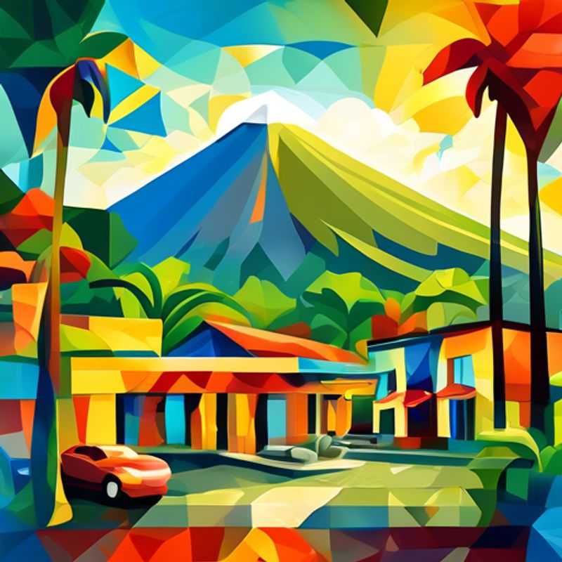 La Fortuna, Costa Rica: Une vue luxuriante de la végétation tropicale et des volcans, illustrant le coût de la vie à La Fortuna.