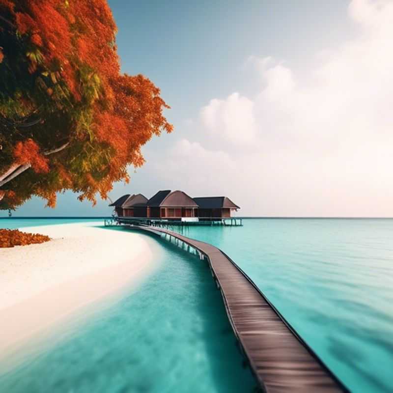 Un paysage idyllique des Maldives : plages de sable blanc, eaux turquoise.