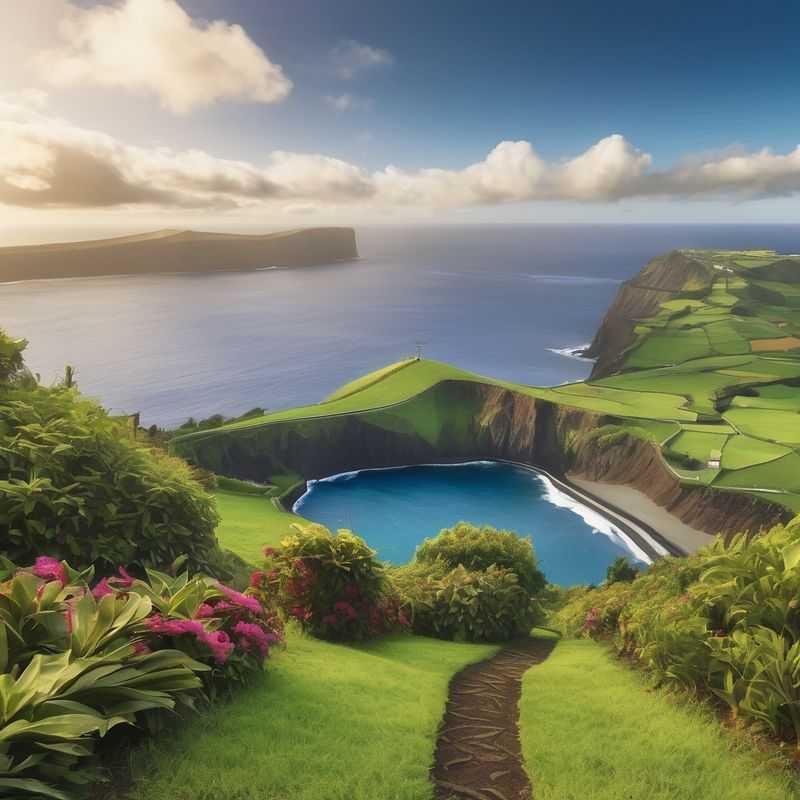 Emerald green volcanic crater lakes, like Sete Cidades on São Miguel Island, Azores, Portugal, beckon as prime accommodation spots for exploring the archipelago's dramatic landscapes.