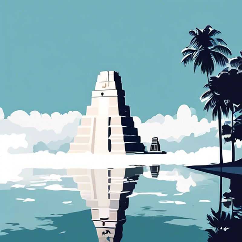 Ruínas majestosas de Tikal, Guatemala, um vislumbre da antiga civilização Maia.