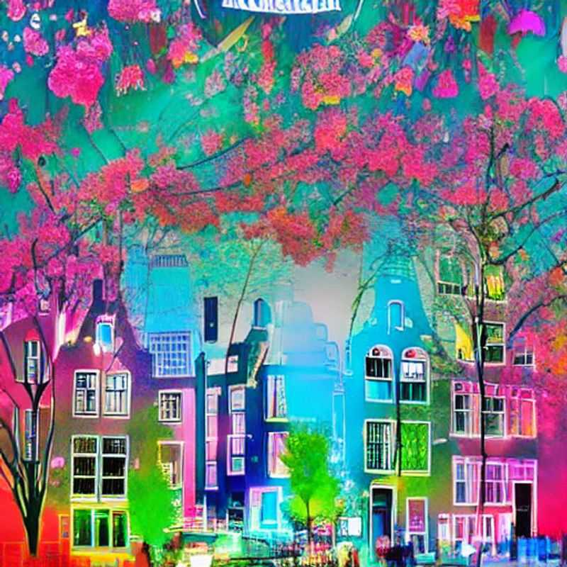 Capture-perfect canals: A vibrant Amsterdam scene bursting with Instagrammable charm, showcasing the city's picturesque waterways and colorful architecture – a must-snap spot for social media enthusiasts.