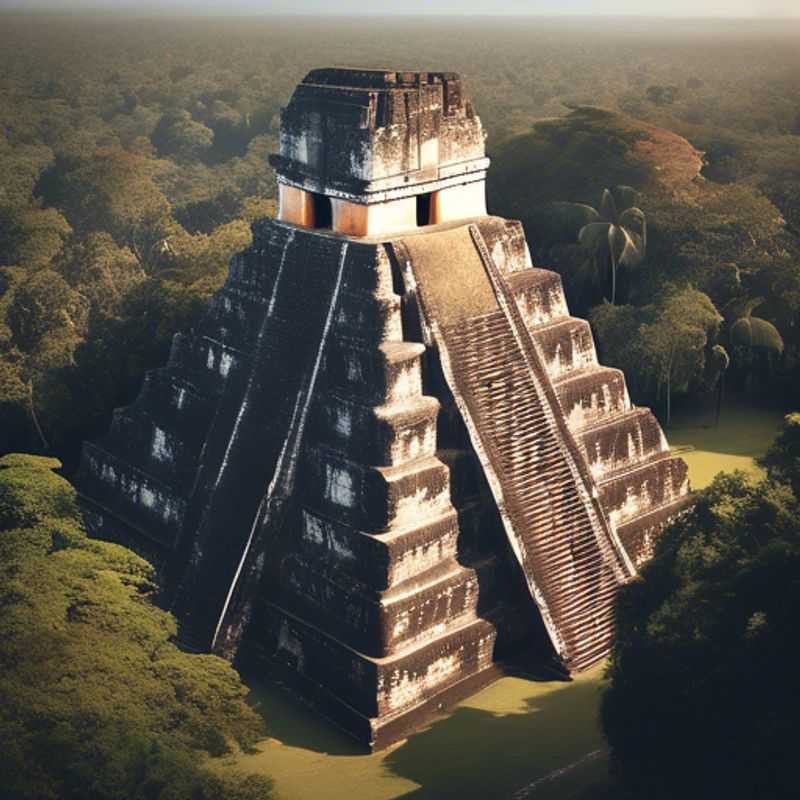 Ruínas majestosas de Tikal, Guatemala, um testemunho da civilização maia.