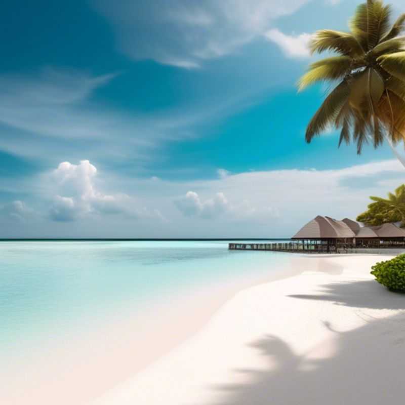 Un paysage idyllique des Maldives : plages de sable blanc, eaux turquoise.