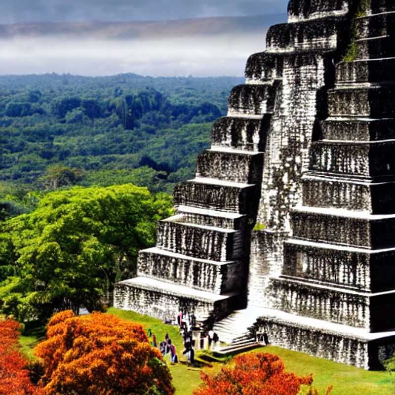 Lost in time: The majestic Mayan pyramids of Tikal, Guatemala, piercing through the emerald canopy, a breathtaking backdrop for unforgettable social media moments.