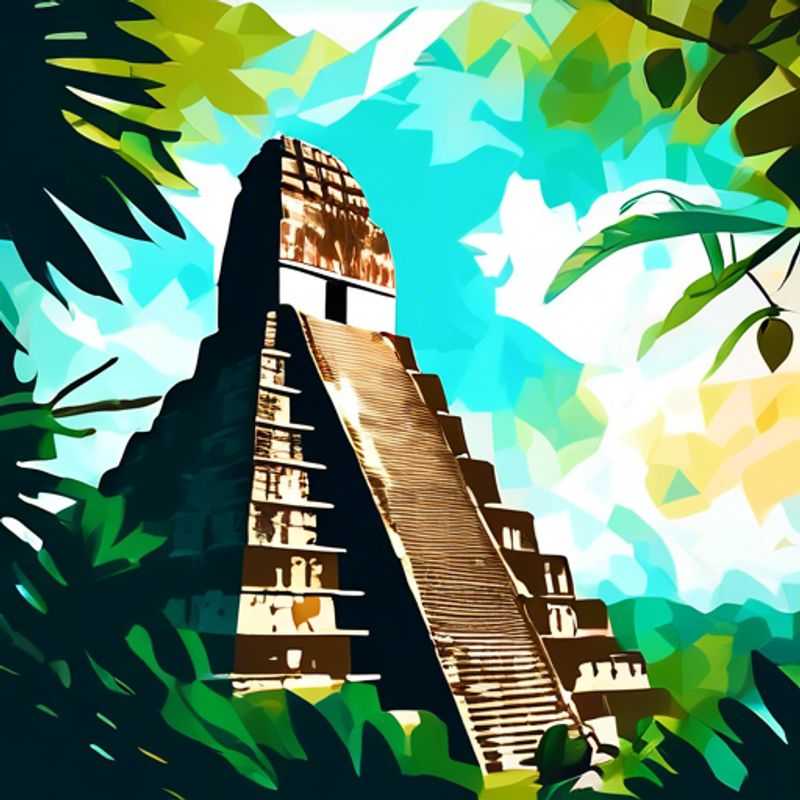 Les ruines mayas de Tikal, Guatemala, une vue impressionnante de la jungle.
