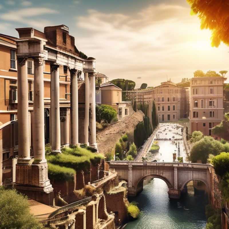 Rome, Italie : Vue panoramique de la ville, illustrant le coût potentiel d'une visite (monuments, restaurants, etc.).