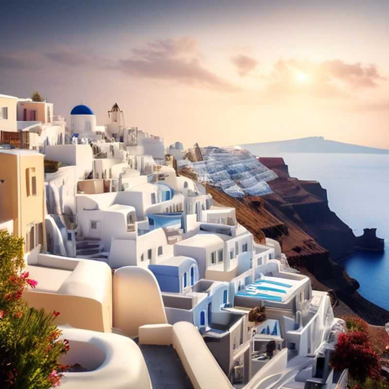 Santorin, Grèce: Vue époustouflante des maisons blanches et bleues typiques, illustrant le charme et le potentiel coût élevé de l'île.