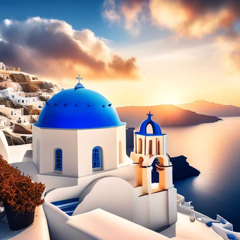 Santorin, Grèce: Vue époustouflante des maisons blanches et bleues typiques, illustrant le charme et le potentiel coût élevé de l'île.