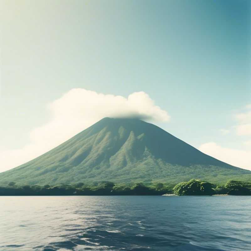 L'île d'Ometepe au Nicaragua, vue panoramique des volcans et de la nature luxuriante.