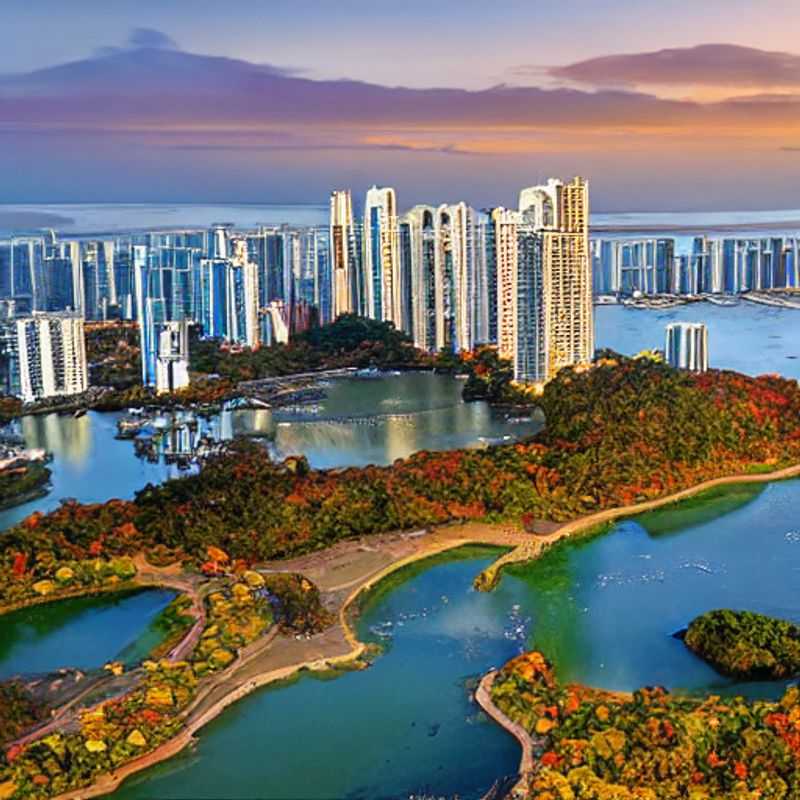 Panama City skyline shimmering at golden hour: a must-capture social media spot where modern marvels meet historical charm, beckoning influencers and adventurers alike. #PanamaCity #SocialMediaGoals #GoldenHourAdventures