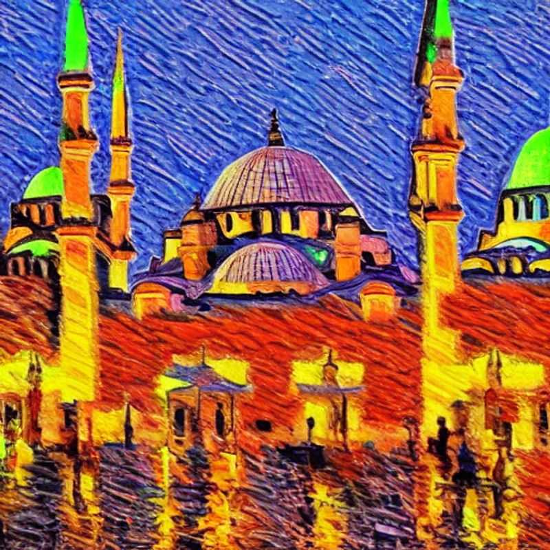 A breathtaking panoramic view of Istanbul, Turkey, showcasing the Hagia Sophia and Blue Mosque bathed in the golden hour light, a perfect backdrop for your next unforgettable Instagram post. #IstanbulAdventures #SocialMediaGoals
