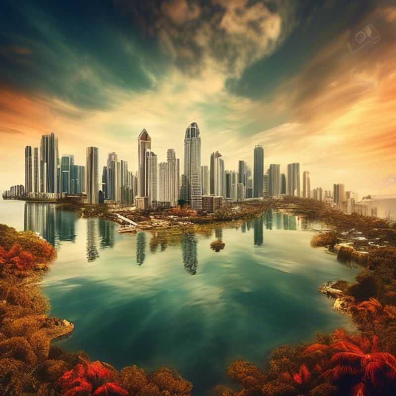 Panama City, Panama : Vue panoramique de la ville, pour illustrer le coût de la vie touristique.